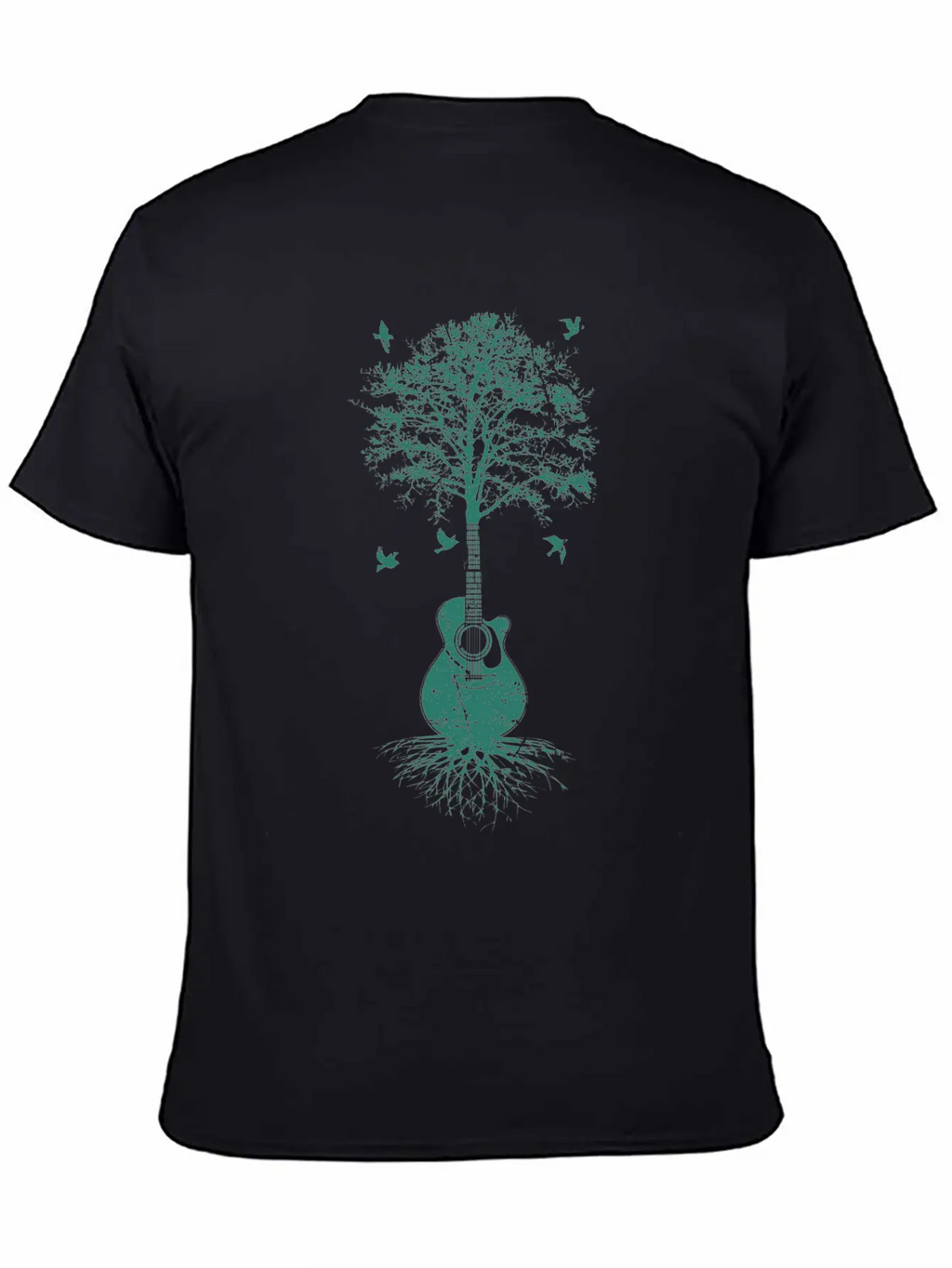Acoustic Guitar, Guitarist, Tree Of Life Moon Basic Graphic T-Shirt – Daily Comfort In Soft Cotton