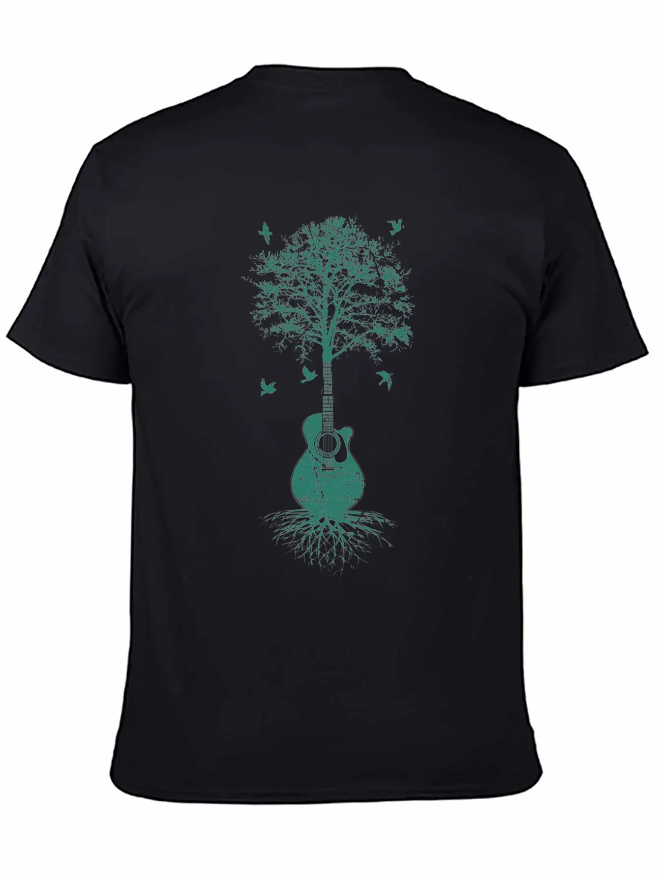 Acoustic Guitar, Guitarist, Tree Of Life Moon Basic Graphic T-Shirt – Daily Comfort In Soft Cotton