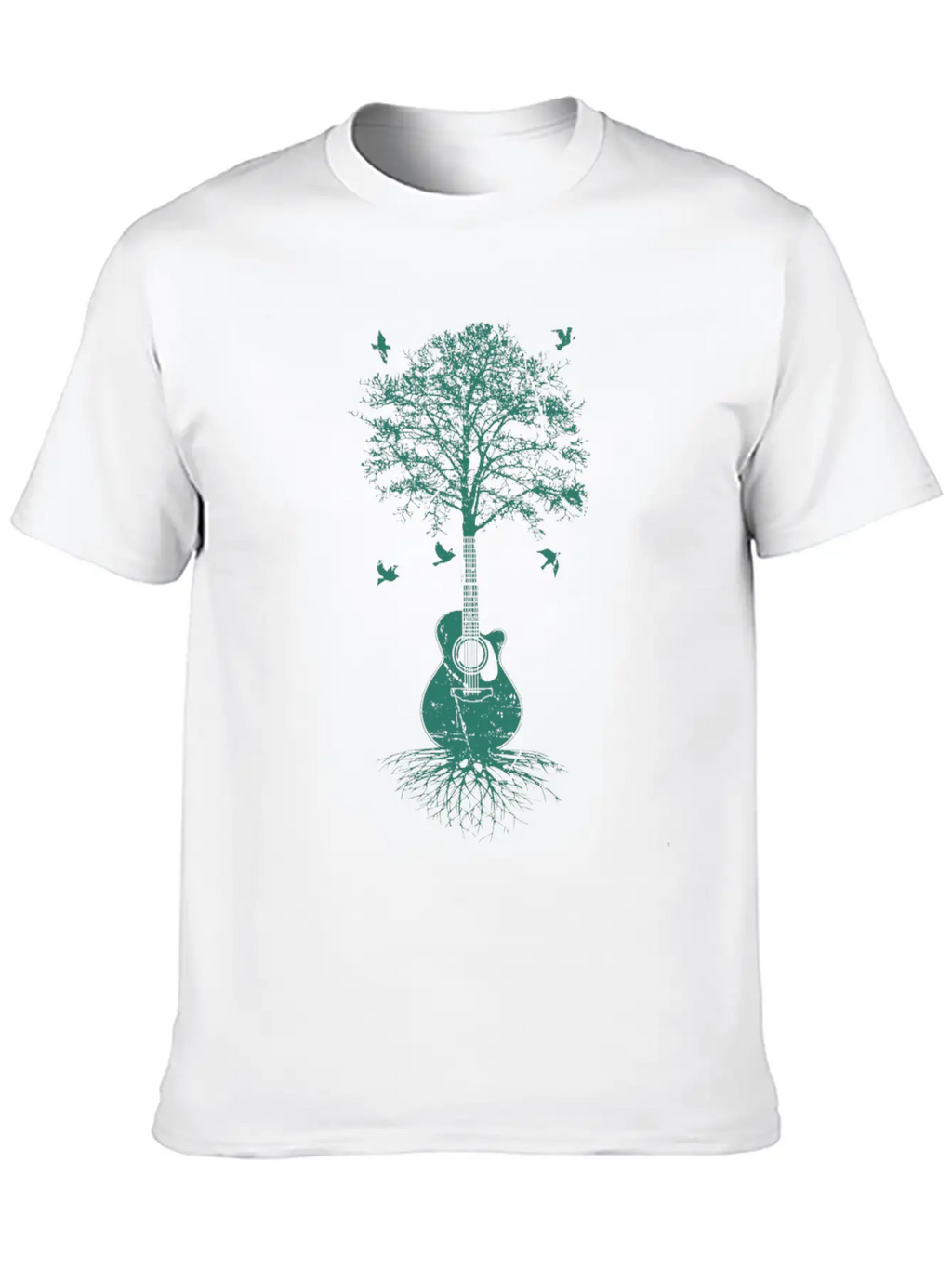 Acoustic Guitar, Guitarist, Tree Of Life Moon Basic Graphic T-Shirt – Daily Comfort In Soft Cotton