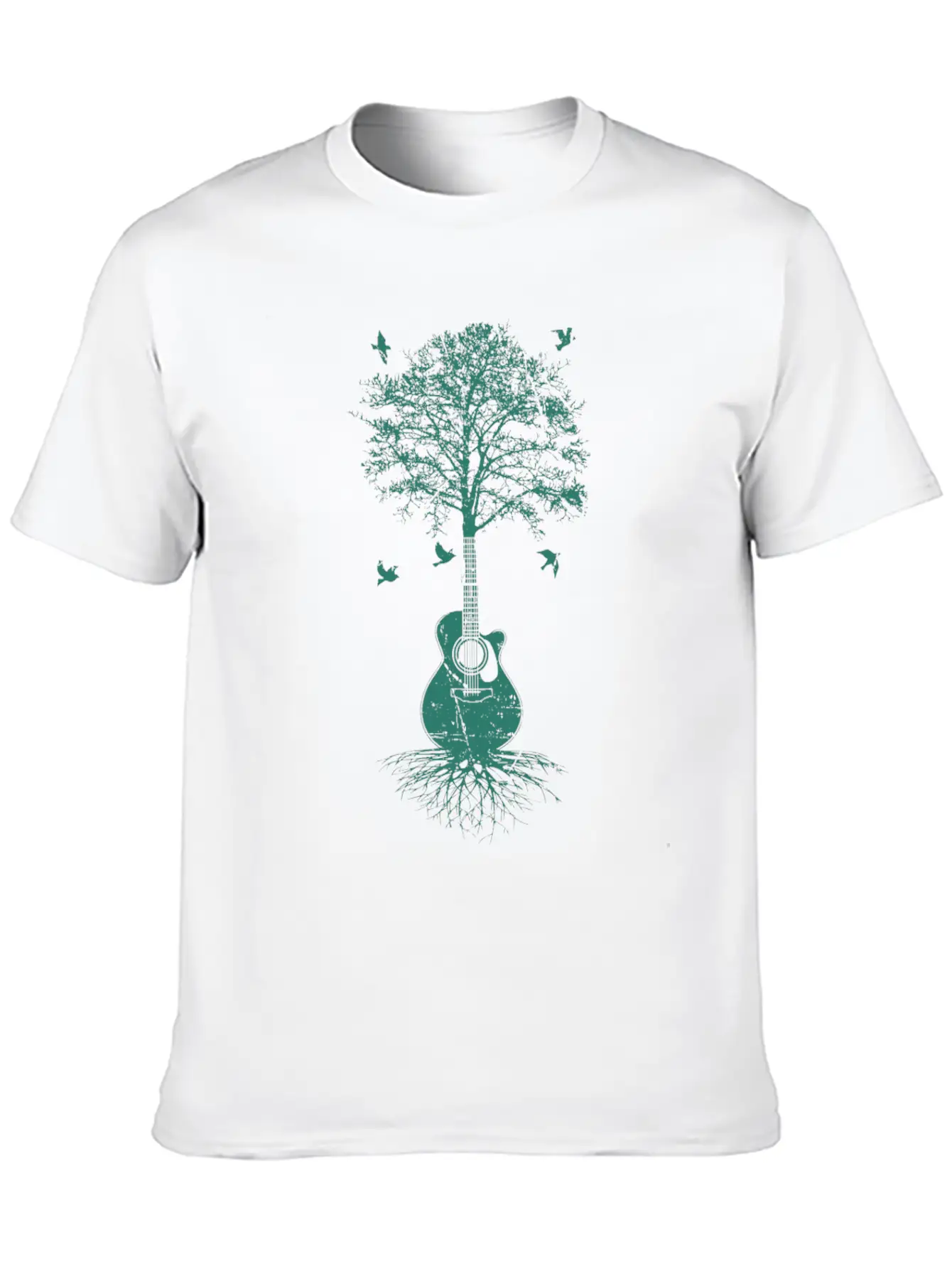 Acoustic Guitar, Guitarist, Tree Of Life Moon Basic Graphic T-Shirt – Daily Comfort In Soft Cotton