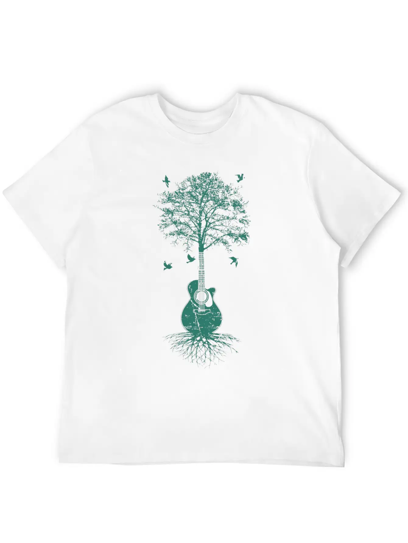 Acoustic Guitar, Guitarist, Tree Of Life Moon Basic Graphic T-Shirt – Daily Comfort In Soft Cotton