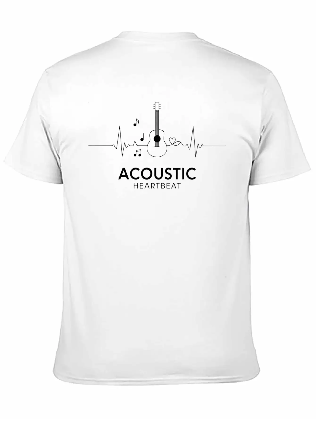 Acoustic Guitar Heartbeat Timeless Short Sleeve Tee – Comfy And Minimalist Design