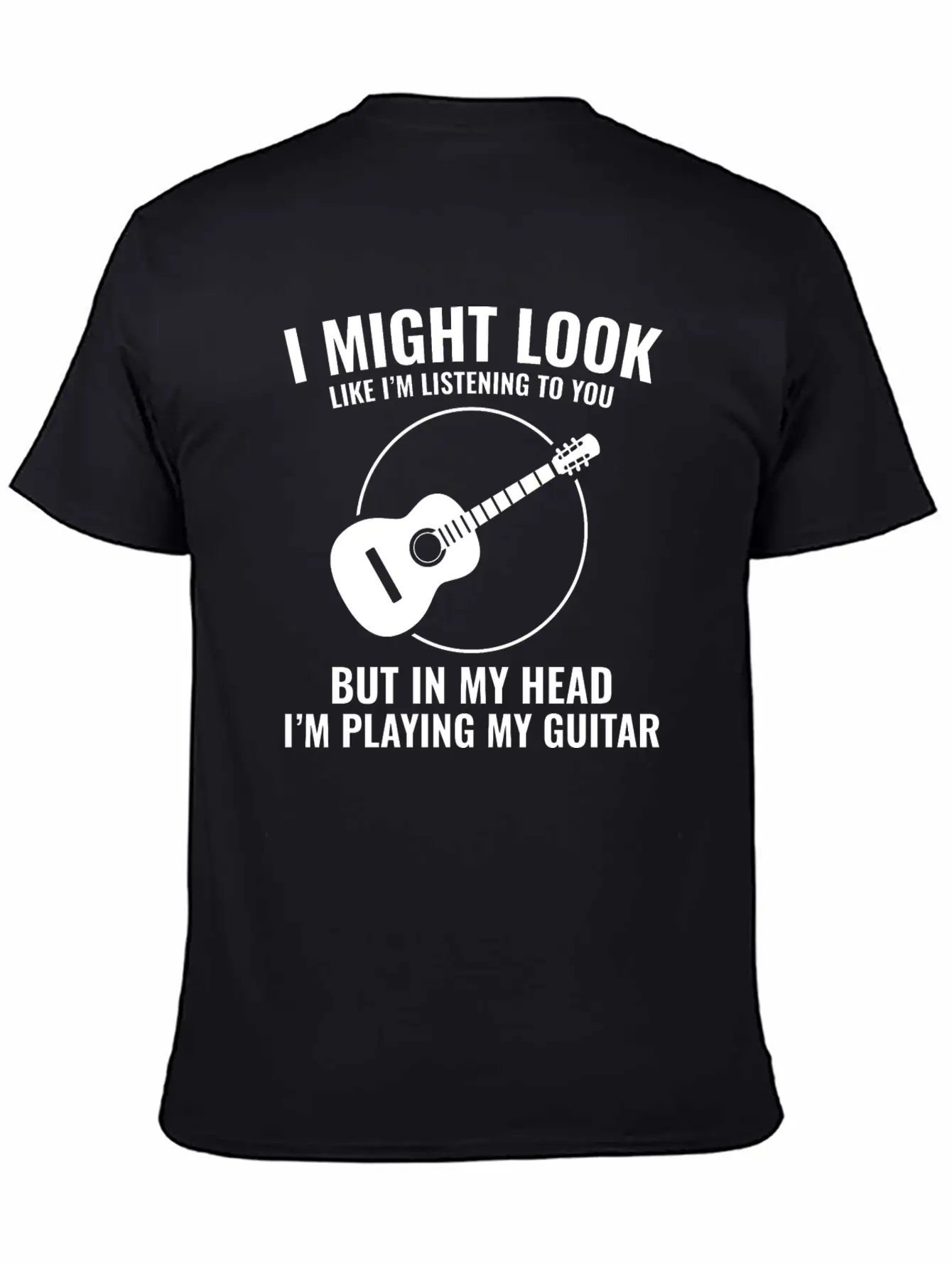 Acoustic Guitar Note Melody Musically Collection Simple Everyday Graphic Tee – Lightweight Summer Wear
