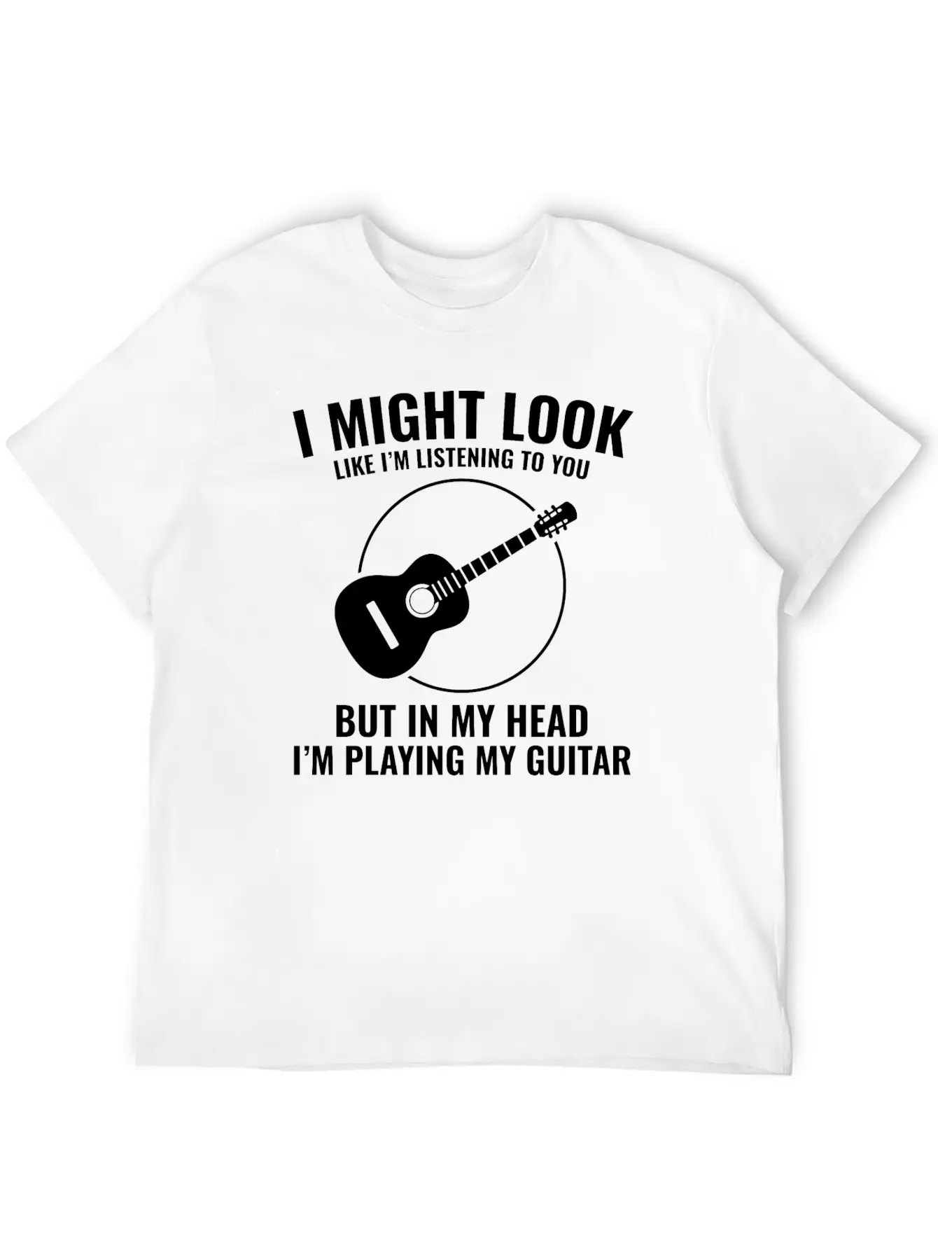 Acoustic Guitar Note Melody Musically Collection Simple Everyday Graphic Tee – Lightweight Summer Wear