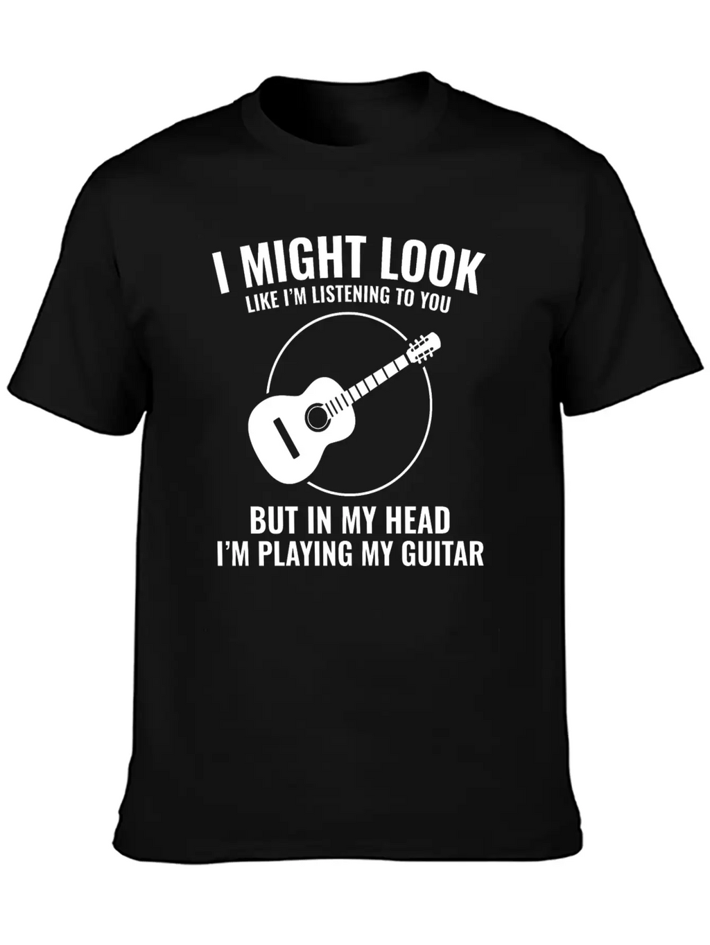 Acoustic Guitar Note Melody Musically Collection Simple Everyday Graphic Tee – Lightweight Summer Wear