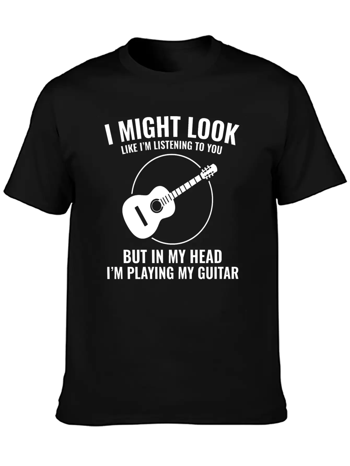 Acoustic Guitar Note Melody Musically Collection Simple Everyday Graphic Tee – Lightweight Summer Wear