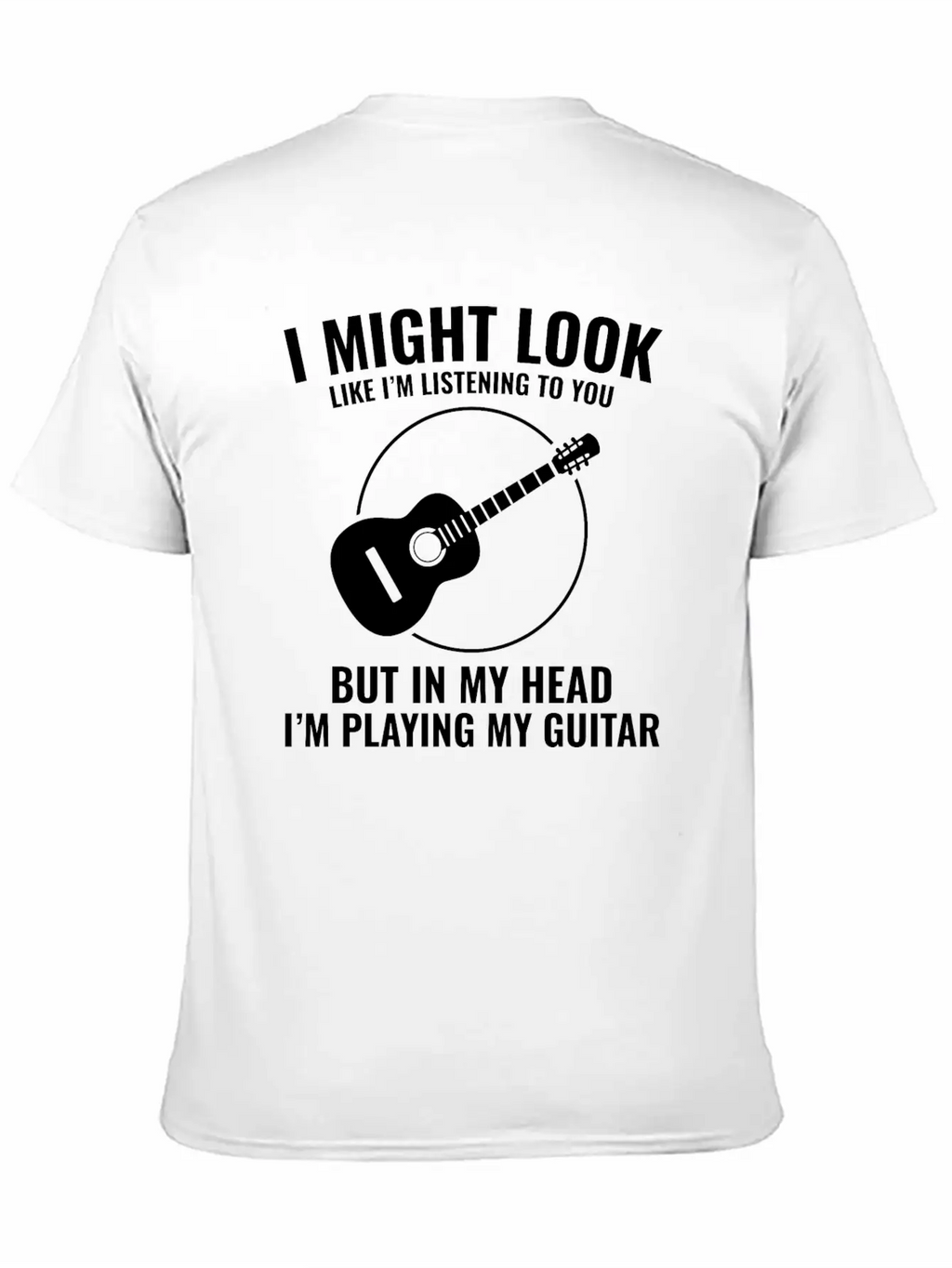 Acoustic Guitar Note Melody Musically Collection Simple Everyday Graphic Tee – Lightweight Summer Wear