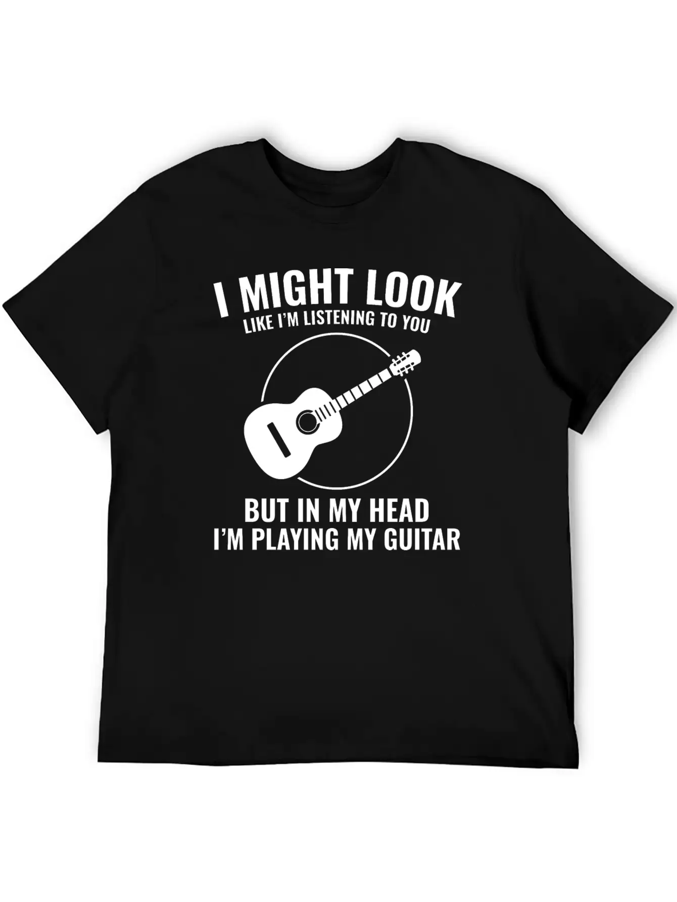 Acoustic Guitar Note Melody Musically Collection Simple Everyday Graphic Tee – Lightweight Summer Wear