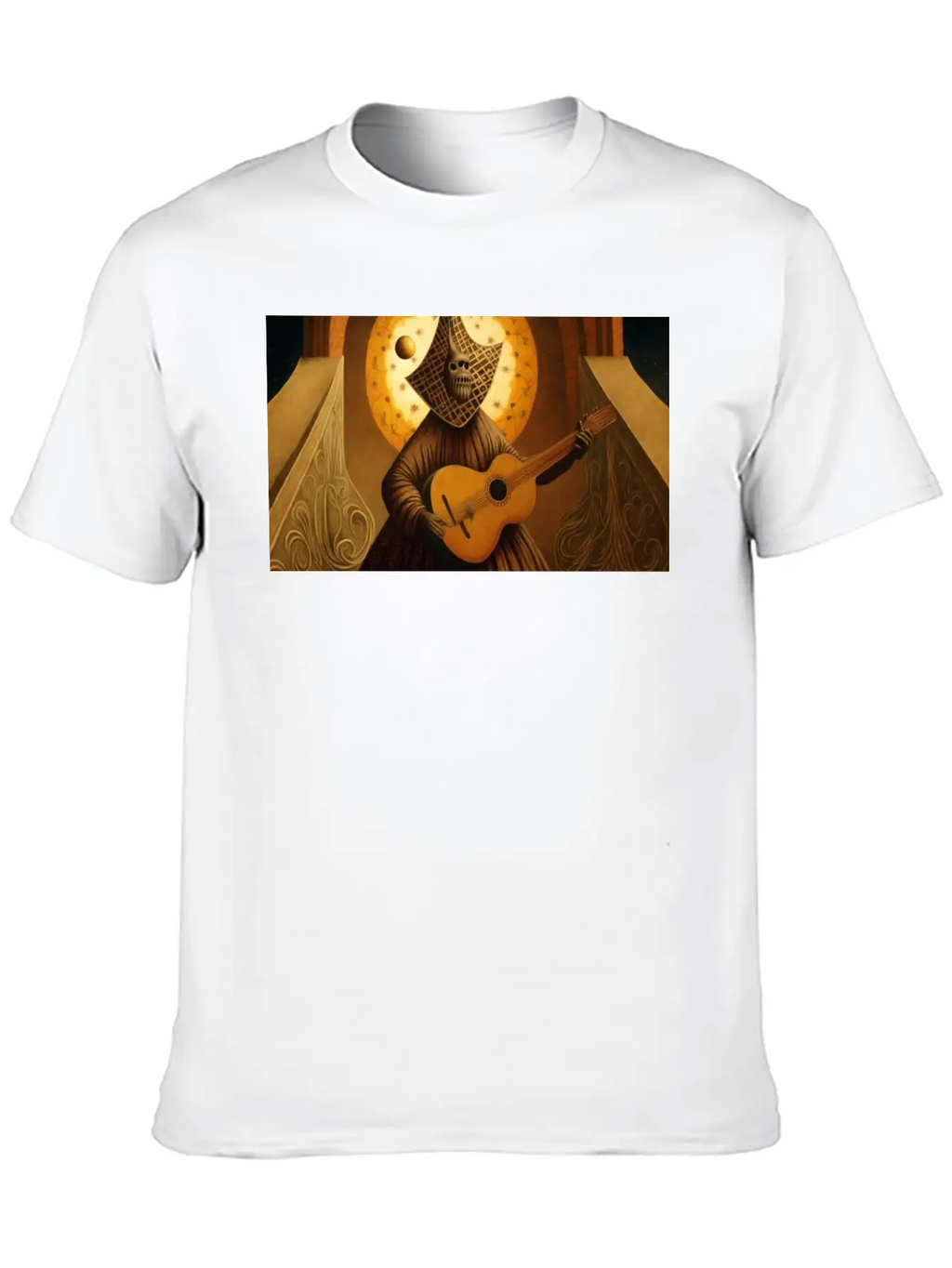Acoustic Guitar Stellar Porridge Style By Remedios Relaxed Everyday Tee – Lightweight And Durable Cotton