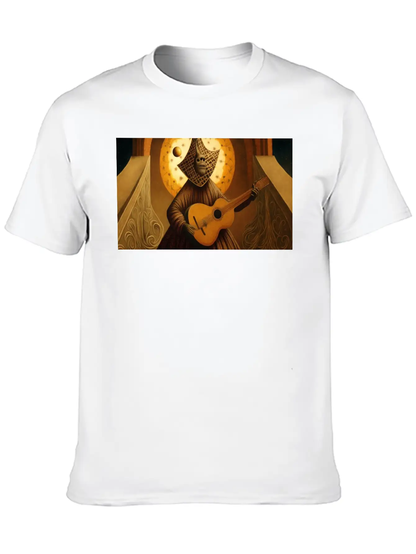 Acoustic Guitar Stellar Porridge Style By Remedios Relaxed Everyday Tee – Lightweight And Durable Cotton