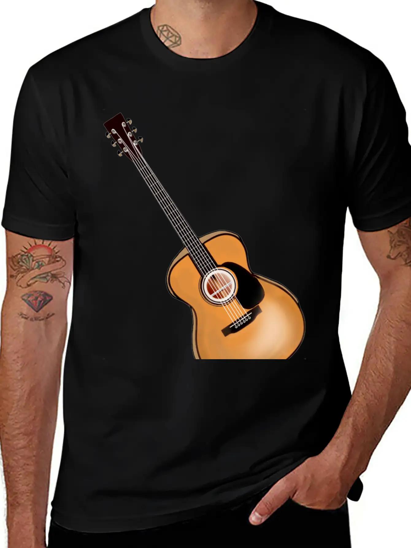 Acoustic Guitar Timeless Short Sleeve Tee – Comfy And Minimalist Design
