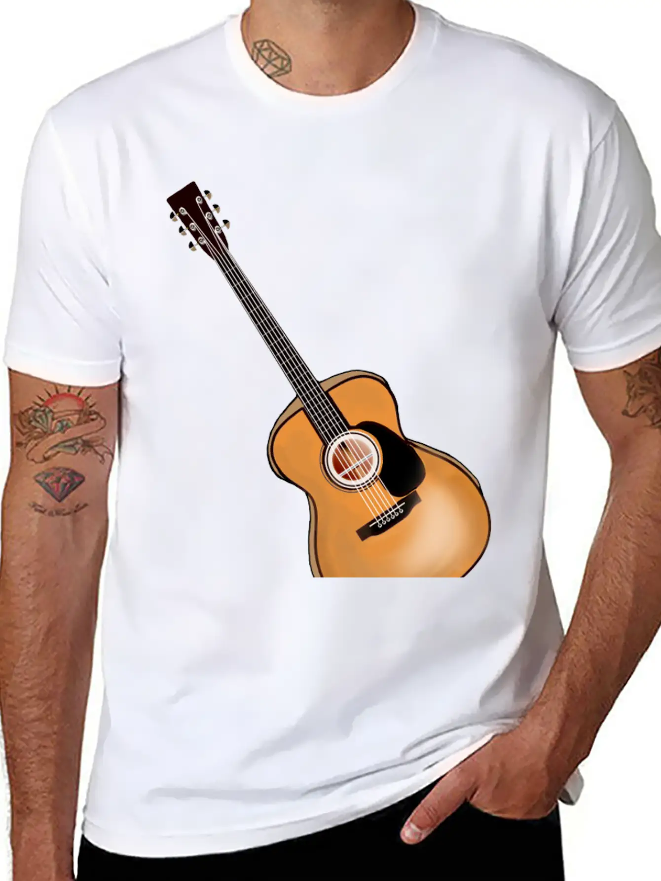 Acoustic Guitar Timeless Short Sleeve Tee – Comfy And Minimalist Design