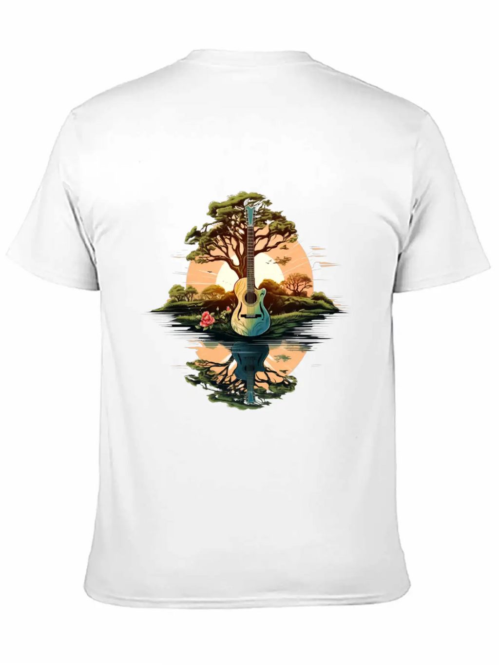 Acoustic Guitar Tree Classic Crew Neck Graphic Tee – Everyday Minimal Look