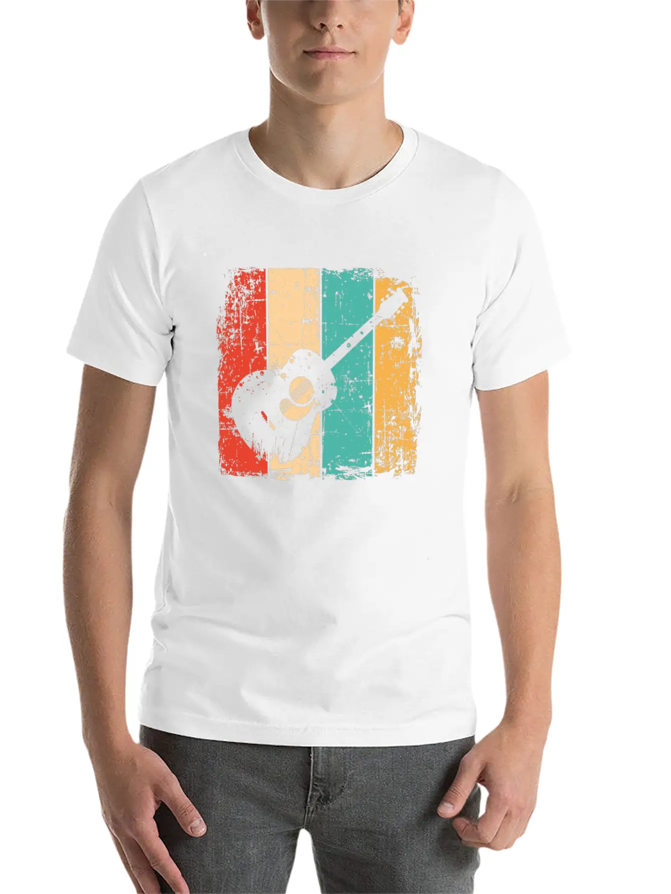 Acoustic Guitar Vintage Comfortable Minimalist Graphic Tee – Summer Style Essential