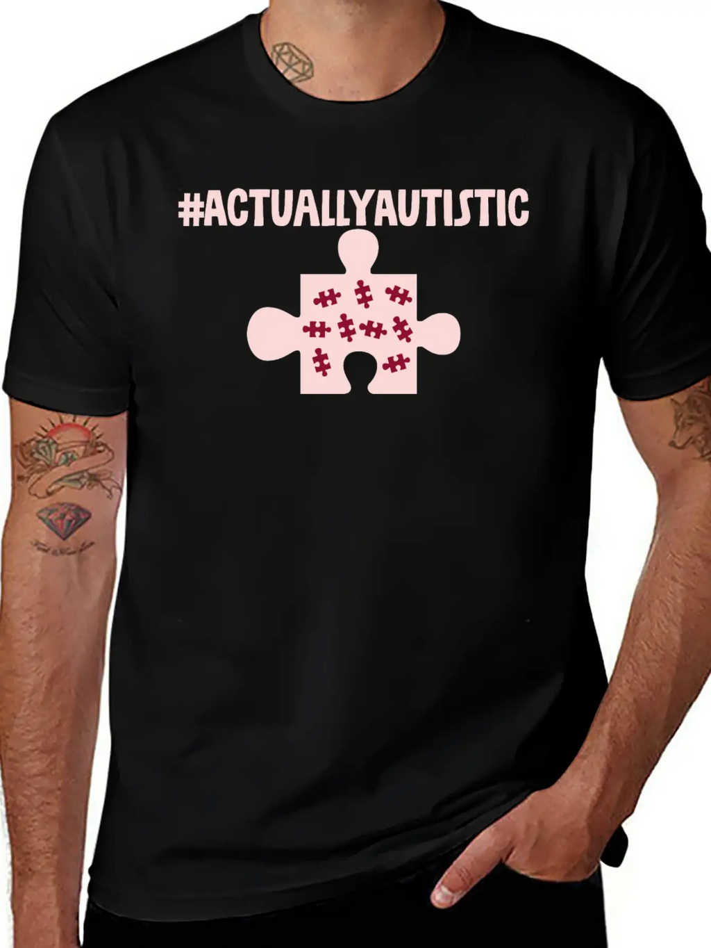 #actuallyautistic 2 Classic Crew Neck Graphic Tee – Everyday Minimal Look