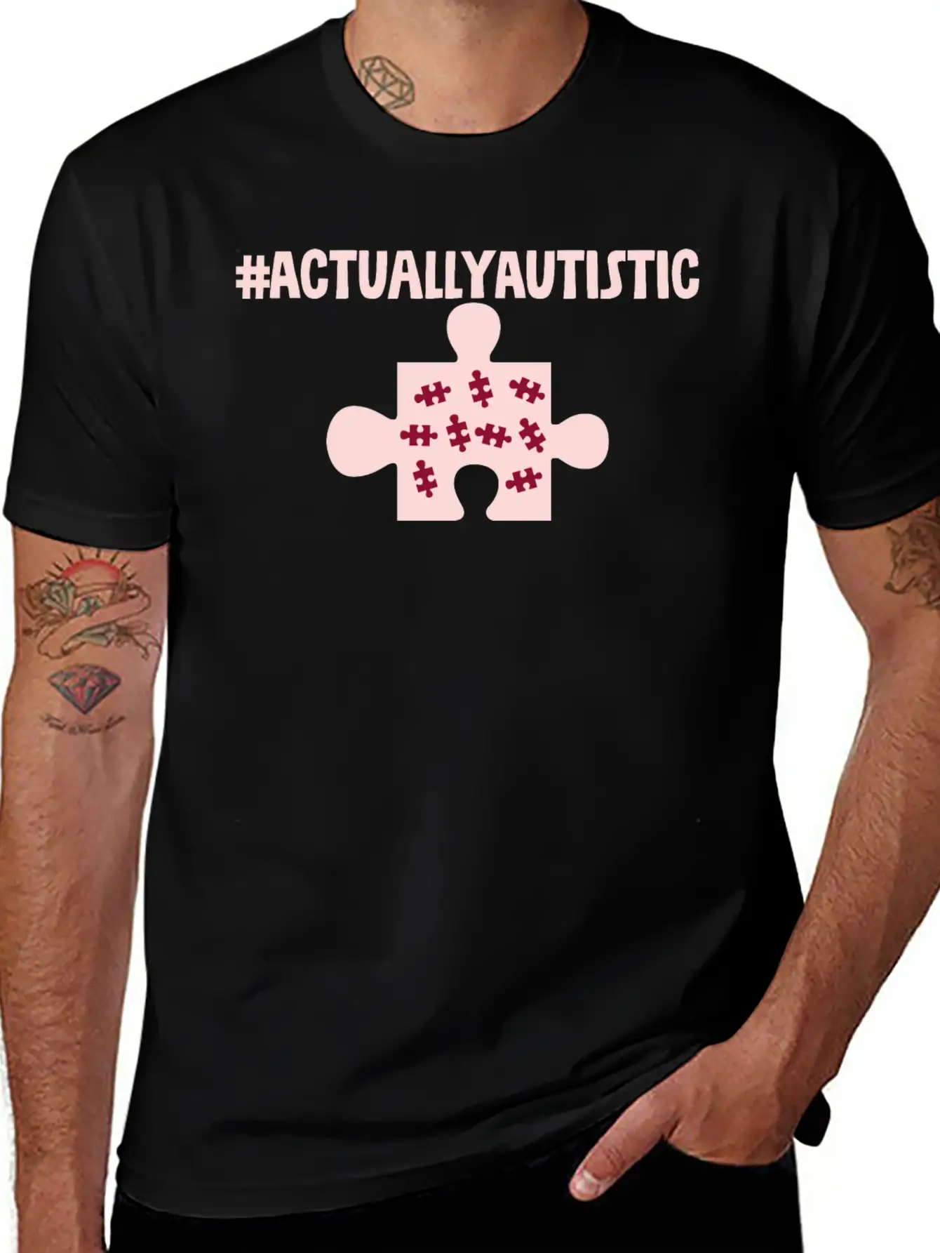 #actuallyautistic 2 Classic Crew Neck Graphic Tee – Everyday Minimal Look