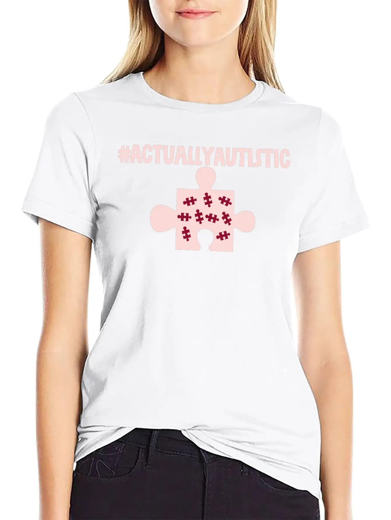#actuallyautistic 2 Classic Crew Neck Graphic Tee – Everyday Minimal Look