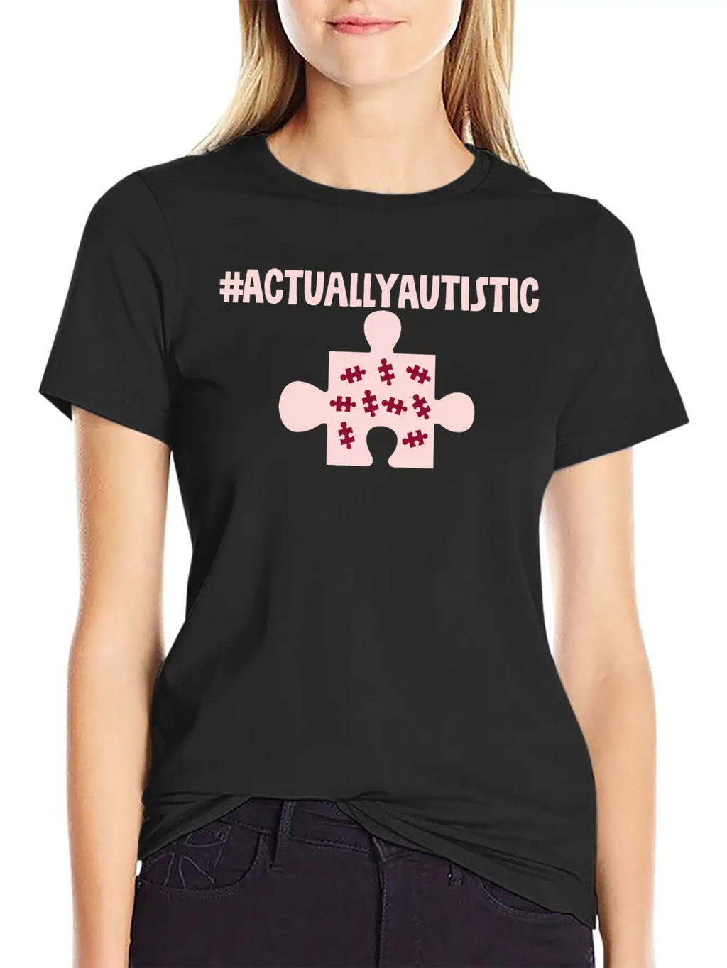 #actuallyautistic 2 Classic Crew Neck Graphic Tee – Everyday Minimal Look