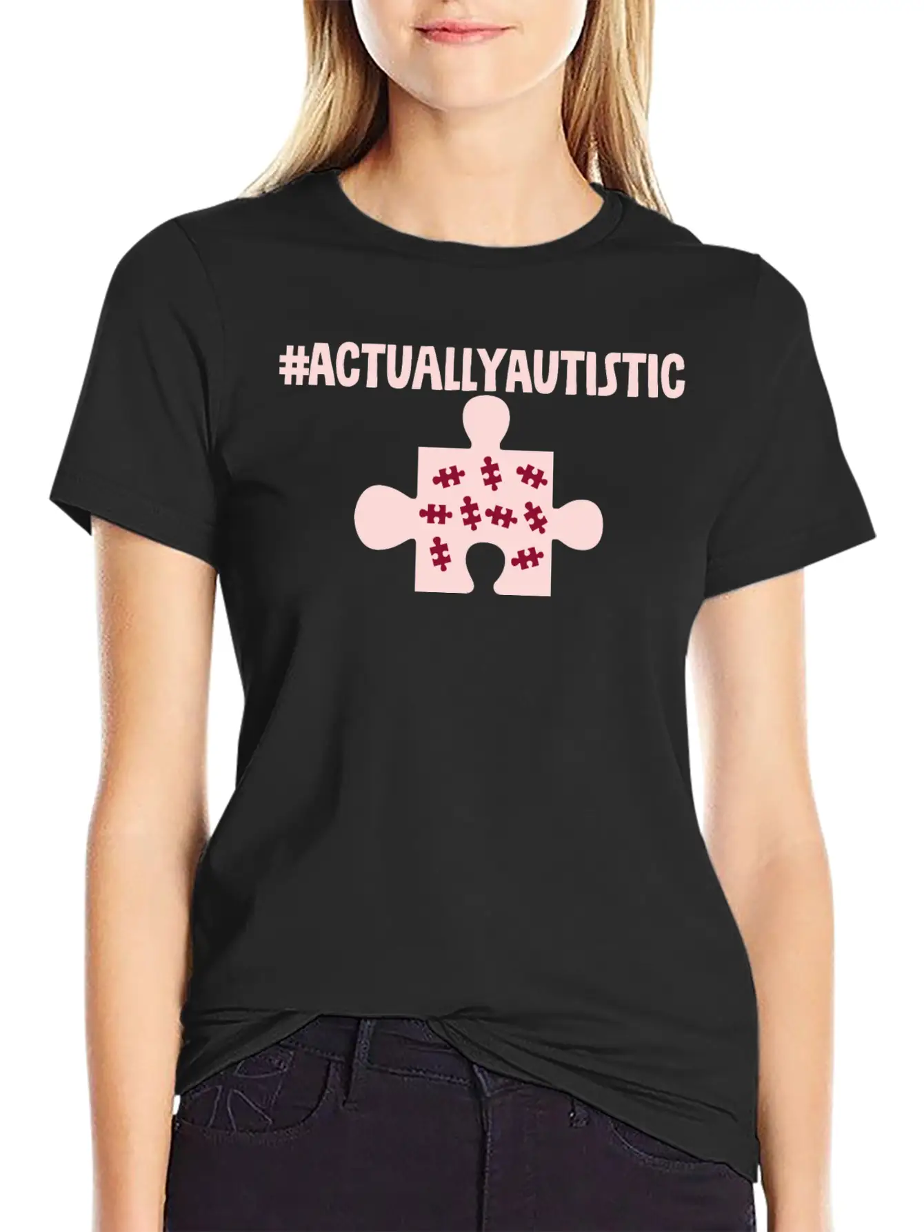 #actuallyautistic 2 Classic Crew Neck Graphic Tee – Everyday Minimal Look