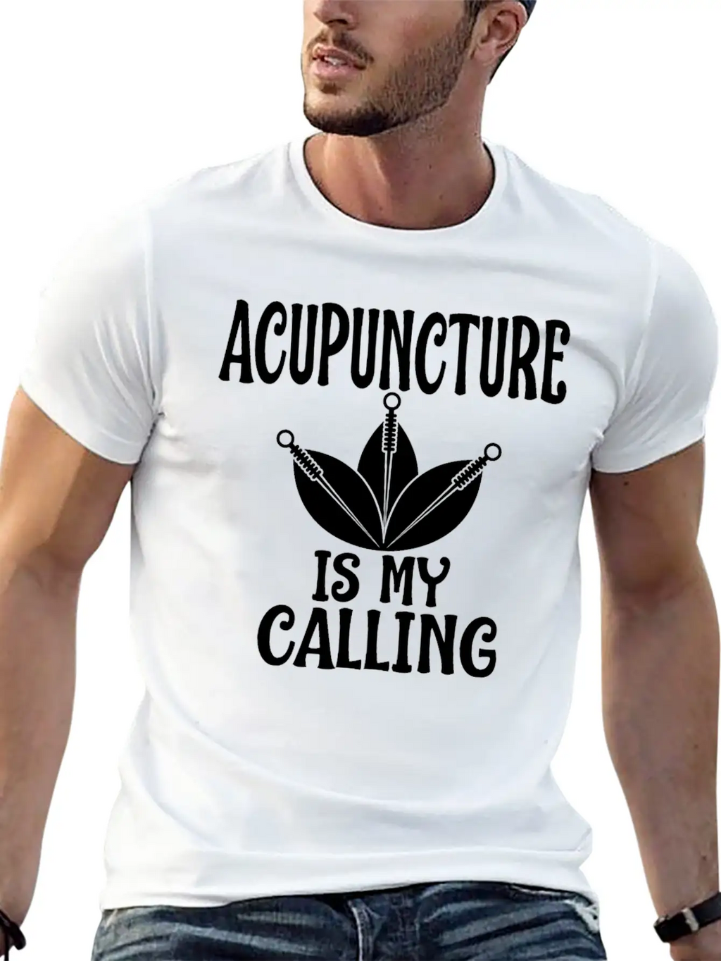 Acupuncture Is My Calling Acupuncturist Humor Timeless Short Sleeve Tee – Comfy And Minimalist Design