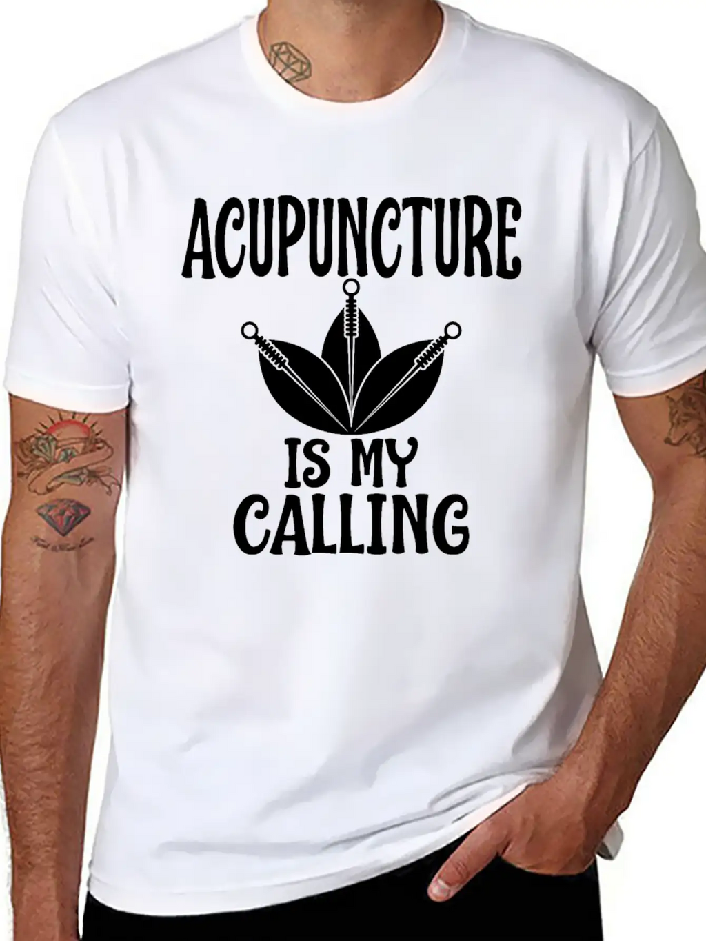 Acupuncture Is My Calling Acupuncturist Humor Timeless Short Sleeve Tee – Comfy And Minimalist Design