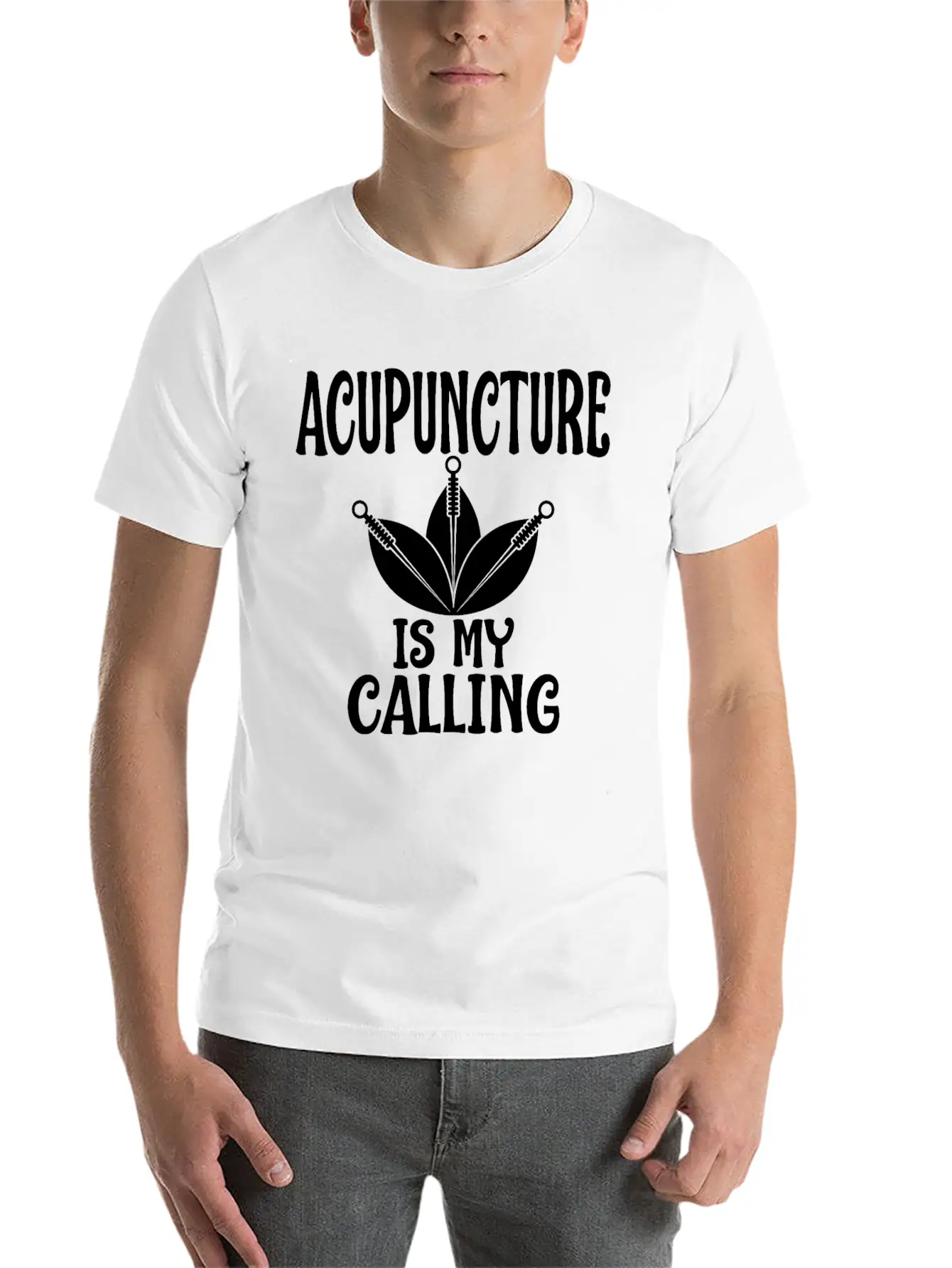 Acupuncture Is My Calling Acupuncturist Humor Timeless Short Sleeve Tee – Comfy And Minimalist Design