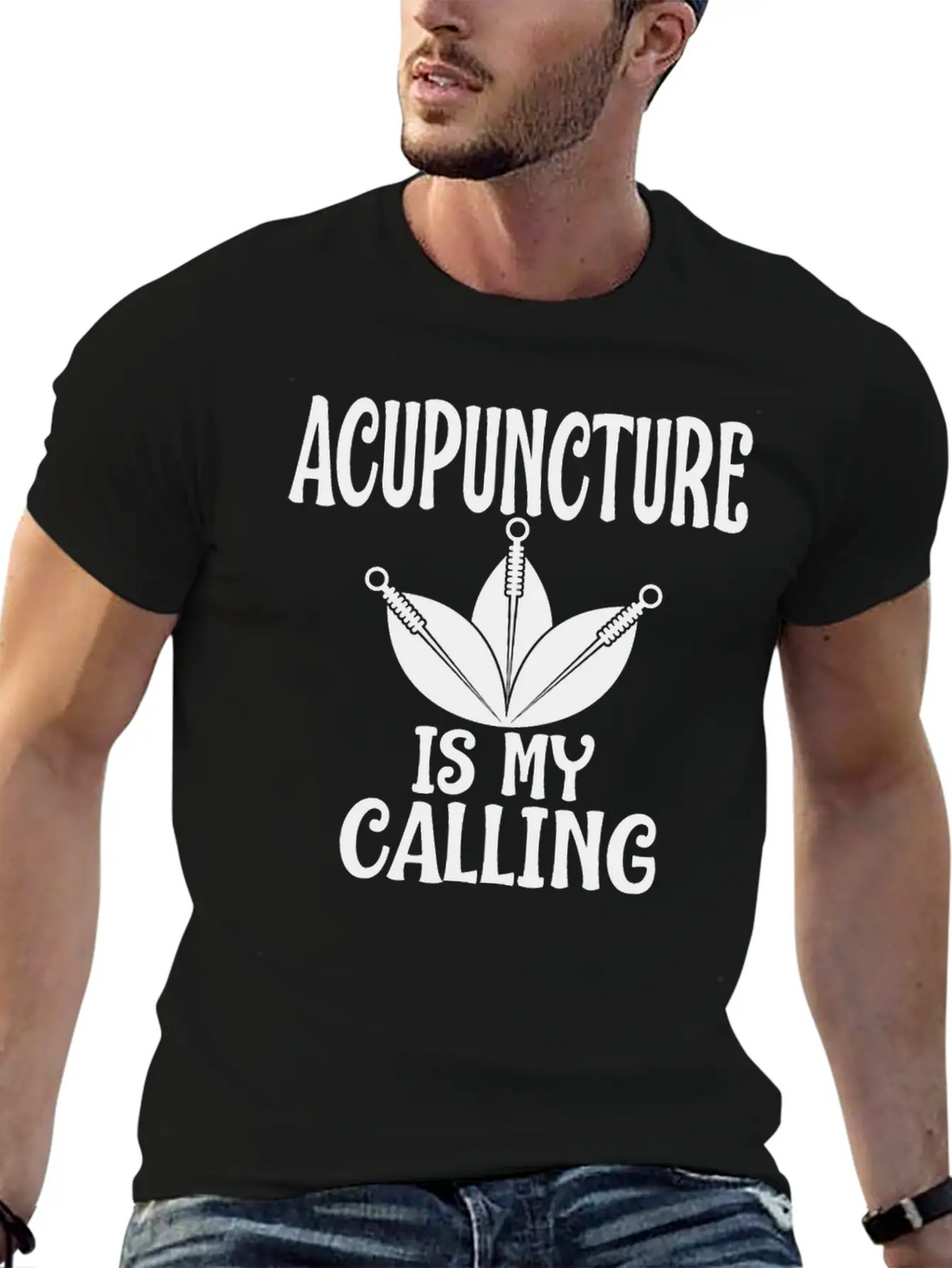 Acupuncture Is My Calling Acupuncturist Humor Timeless Short Sleeve Tee – Comfy And Minimalist Design