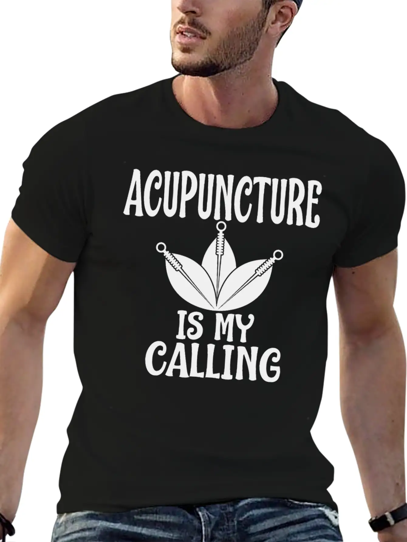 Acupuncture Is My Calling Acupuncturist Humor Timeless Short Sleeve Tee – Comfy And Minimalist Design