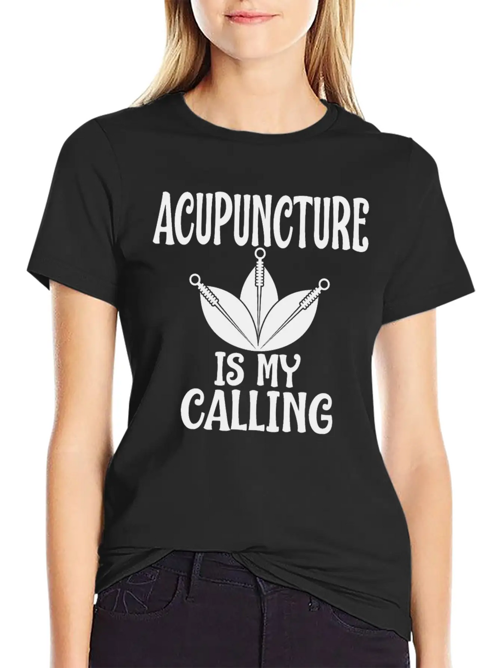 Acupuncture Is My Calling Acupuncturist Humor Timeless Short Sleeve Tee – Comfy And Minimalist Design