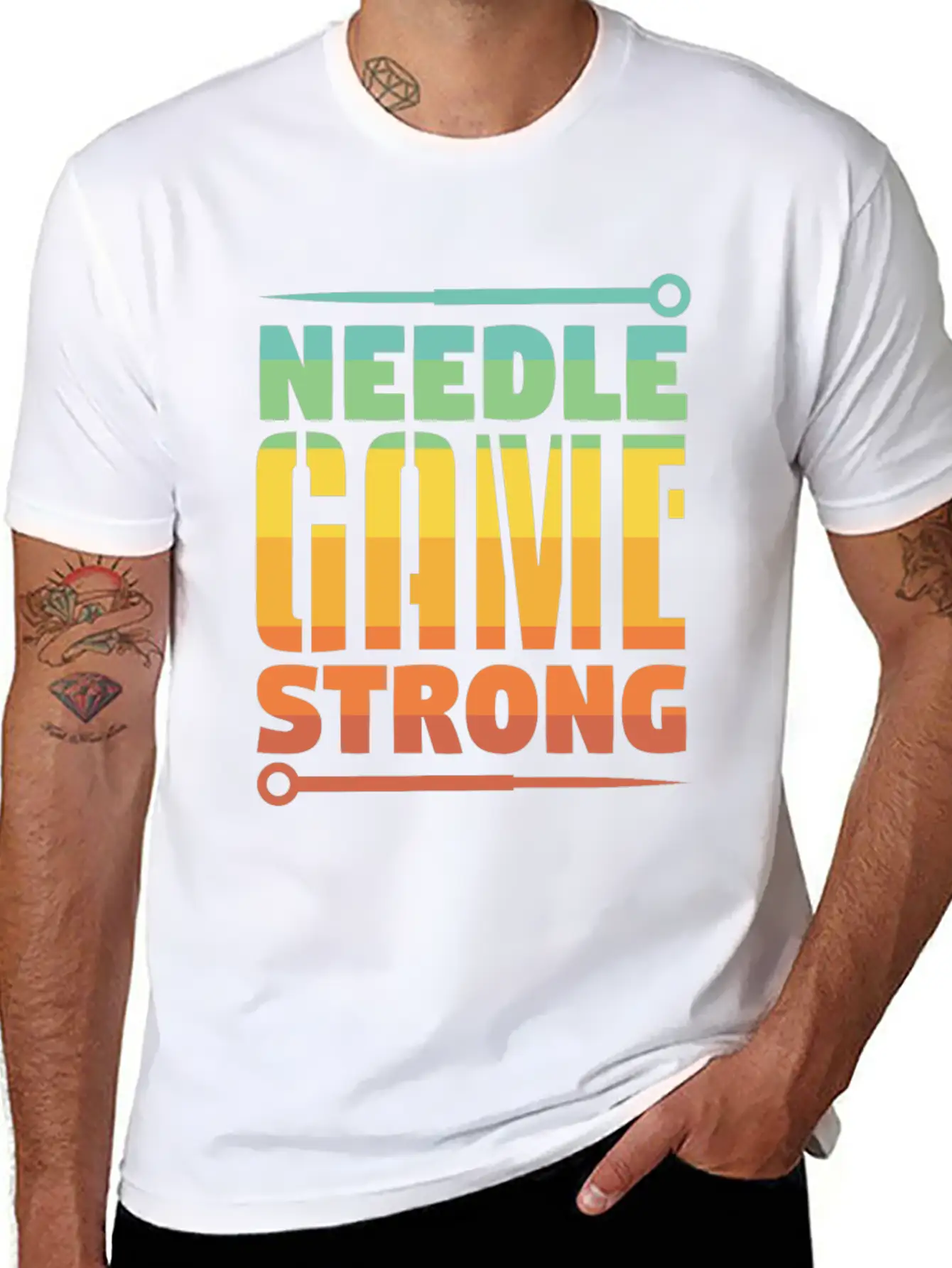 Acupuncture Needle Game Strong Comfortable Minimalist Graphic Tee – Summer Style Essential