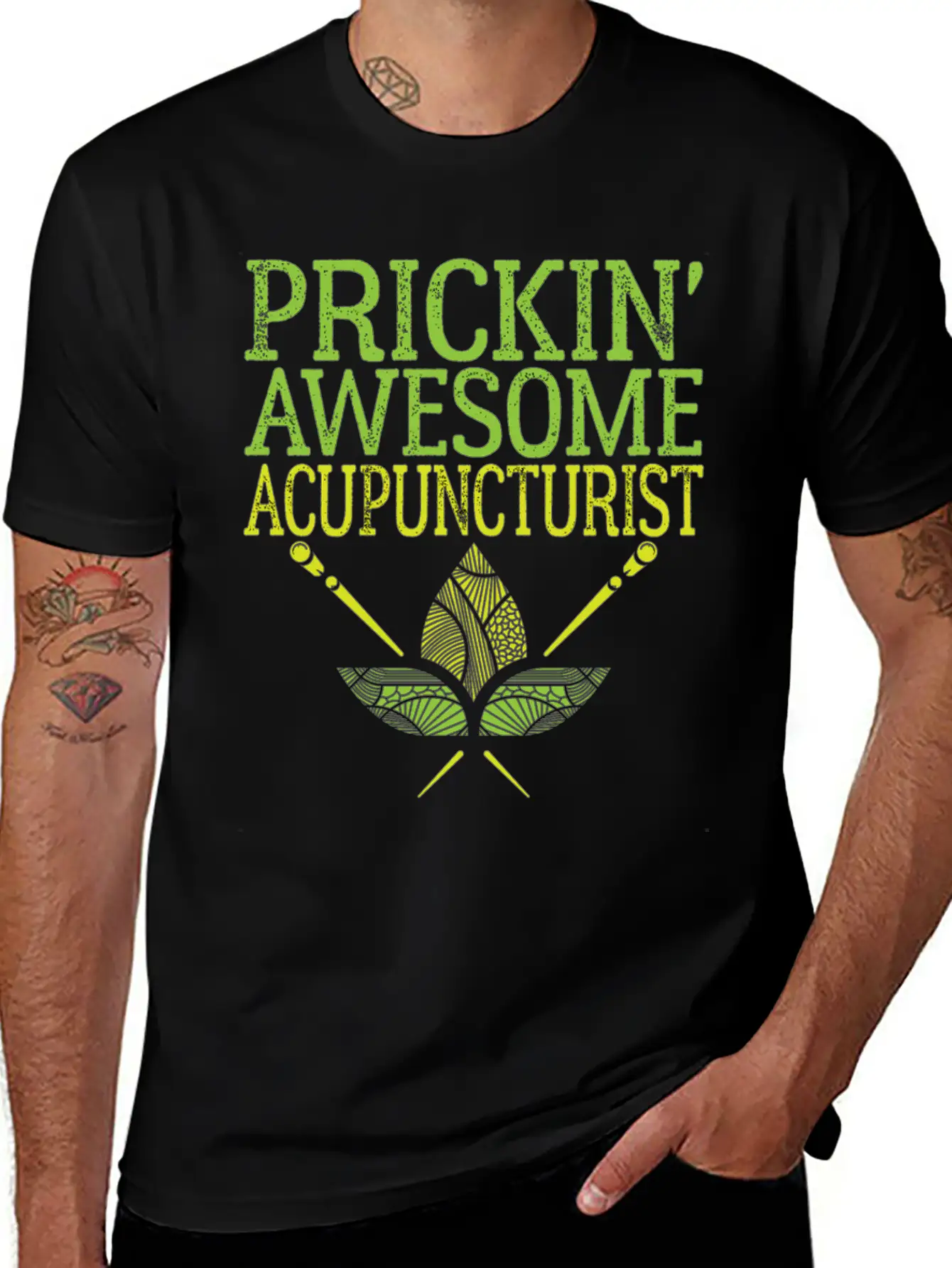 Acupuncture Prickin' Awesome Acupuncturist Simple Everyday Graphic Tee – Lightweight Summer Wear