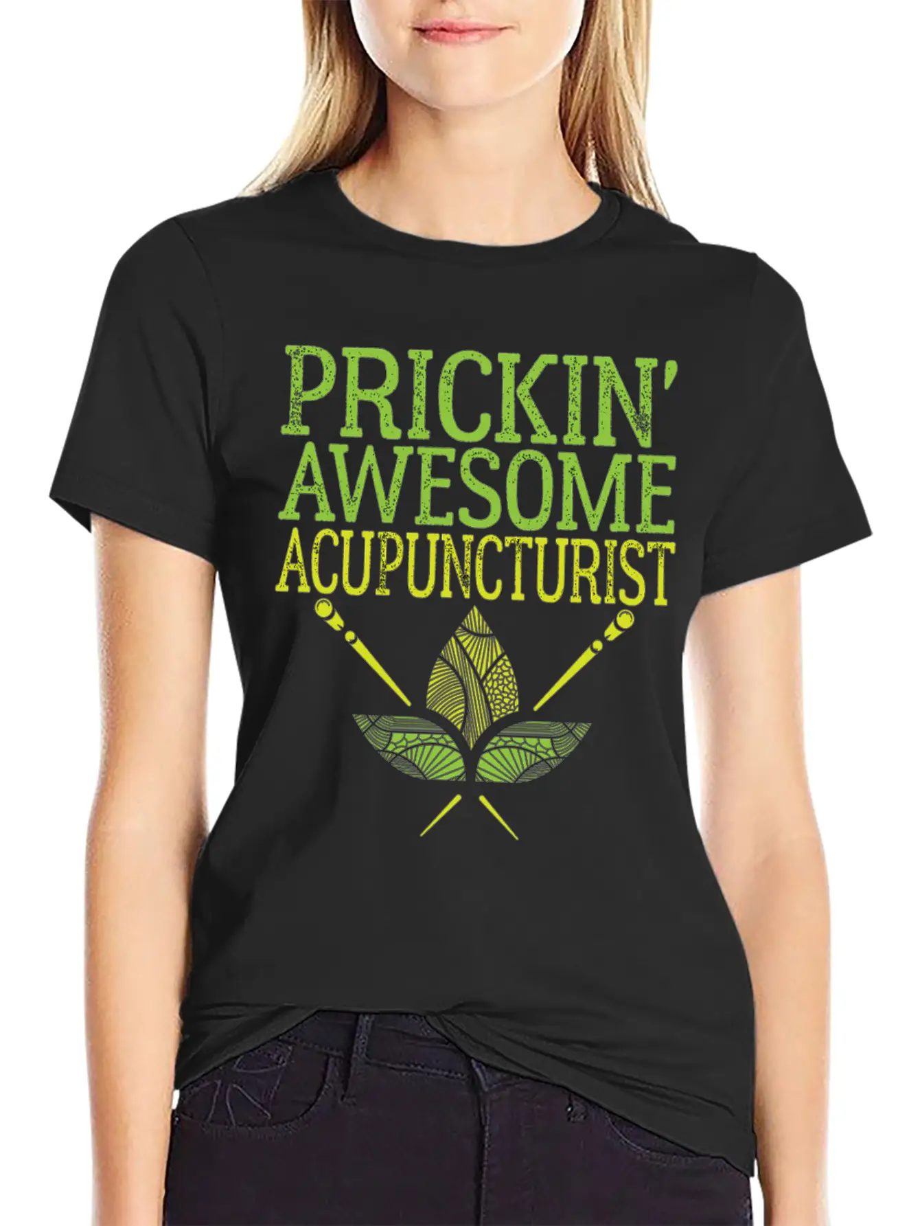 Acupuncture Prickin' Awesome Acupuncturist Simple Everyday Graphic Tee – Lightweight Summer Wear