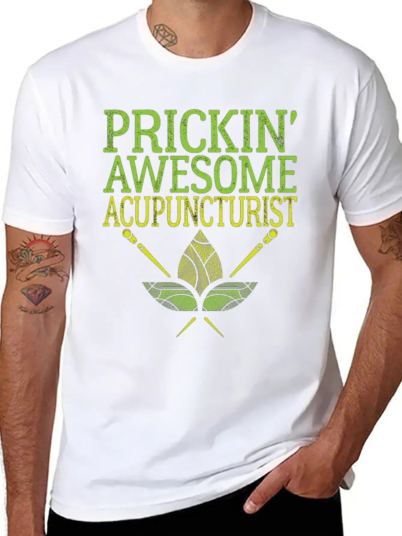Acupuncture Prickin' Awesome Acupuncturist Simple Everyday Graphic Tee – Lightweight Summer Wear