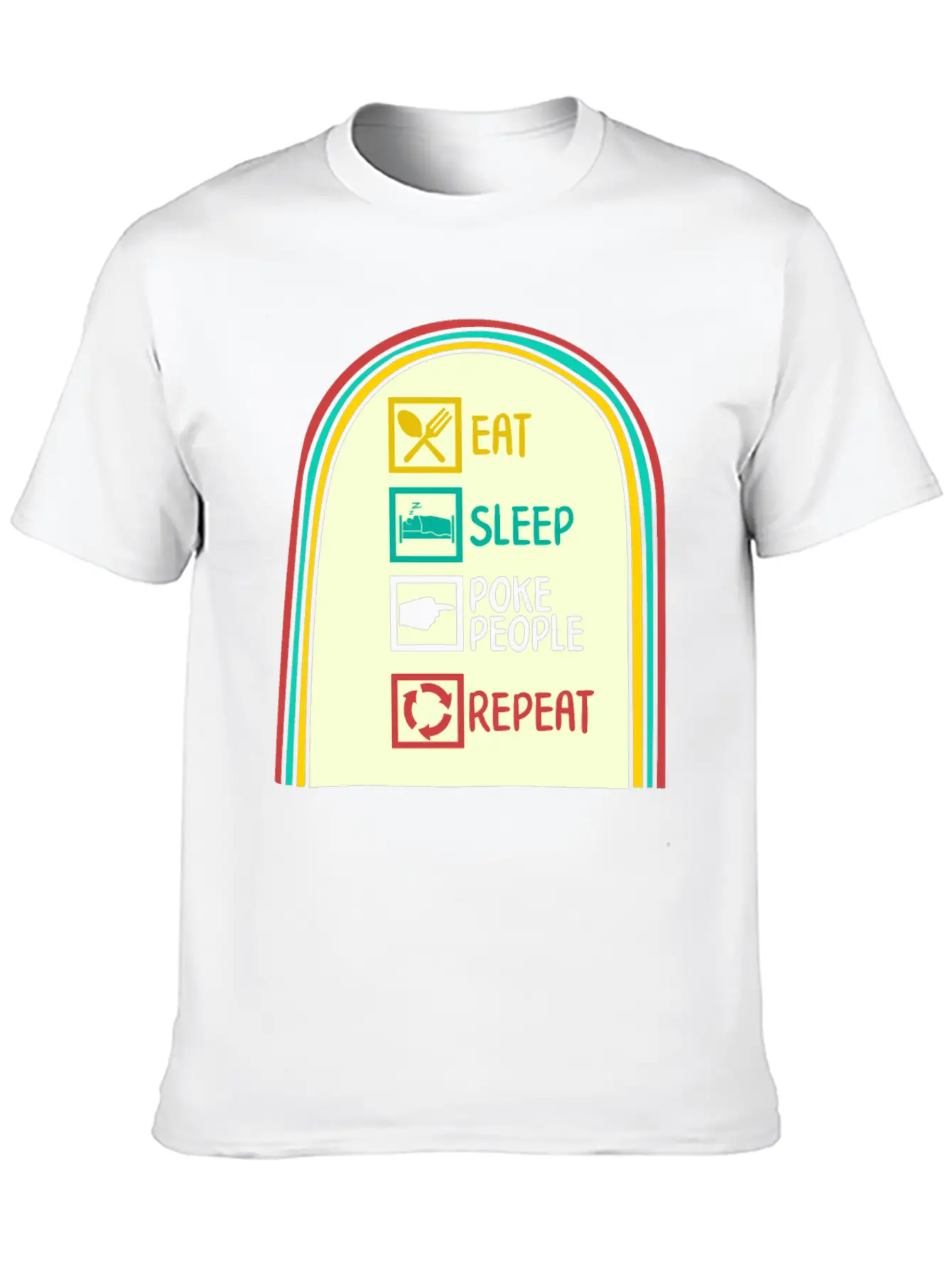 Acupuncture Shirt, Eat Sleep Poke People Repeat Simple Everyday Graphic Tee – Lightweight Summer Wear