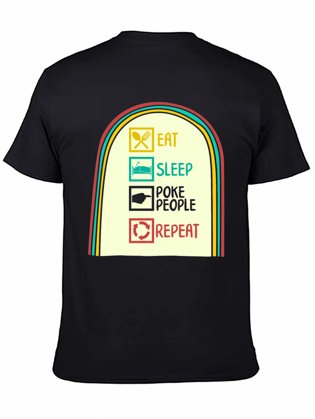 Acupuncture Shirt, Eat Sleep Poke People Repeat Simple Everyday Graphic Tee – Lightweight Summer Wear