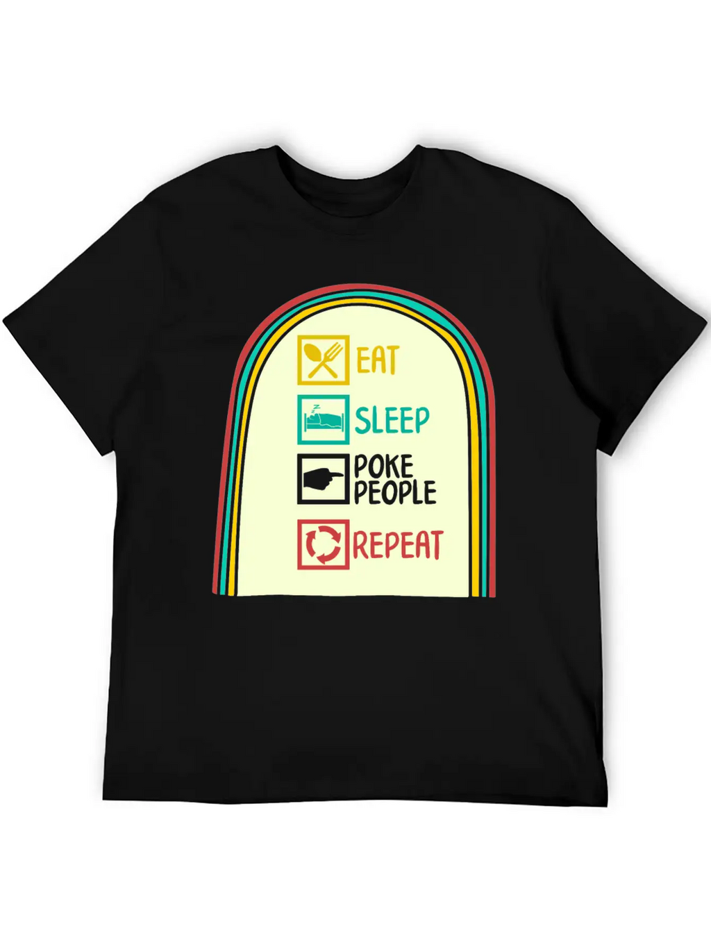 Acupuncture Shirt, Eat Sleep Poke People Repeat Simple Everyday Graphic Tee – Lightweight Summer Wear