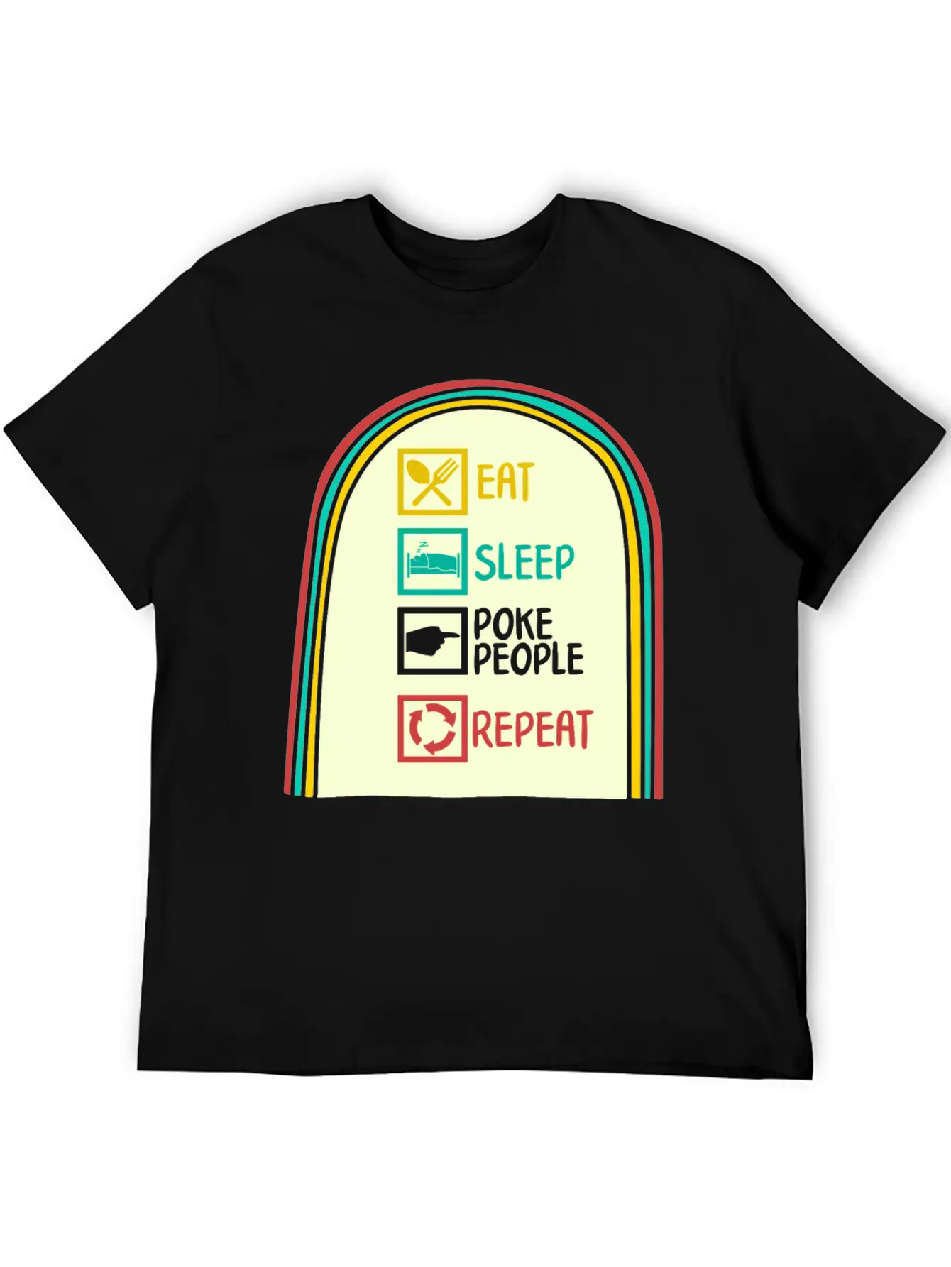 Acupuncture Shirt, Eat Sleep Poke People Repeat Simple Everyday Graphic Tee – Lightweight Summer Wear