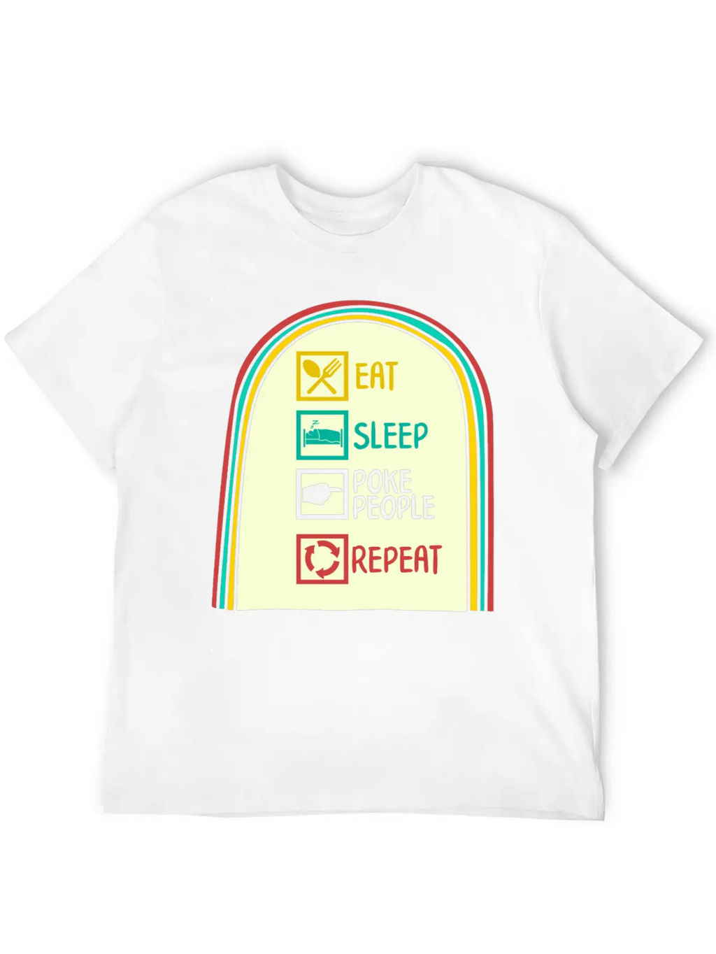 Acupuncture Shirt, Eat Sleep Poke People Repeat Simple Everyday Graphic Tee – Lightweight Summer Wear
