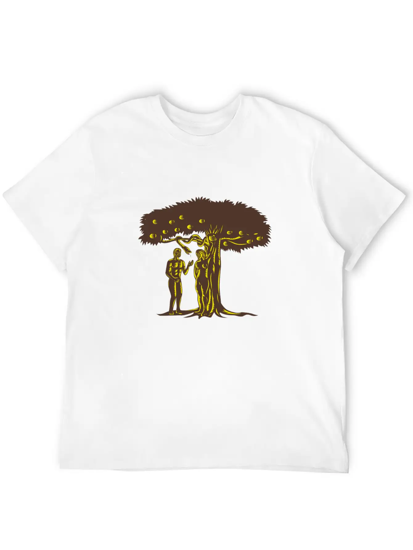 Adam And Eve Apple Comfortable Minimalist Graphic Tee – Summer Style Essential