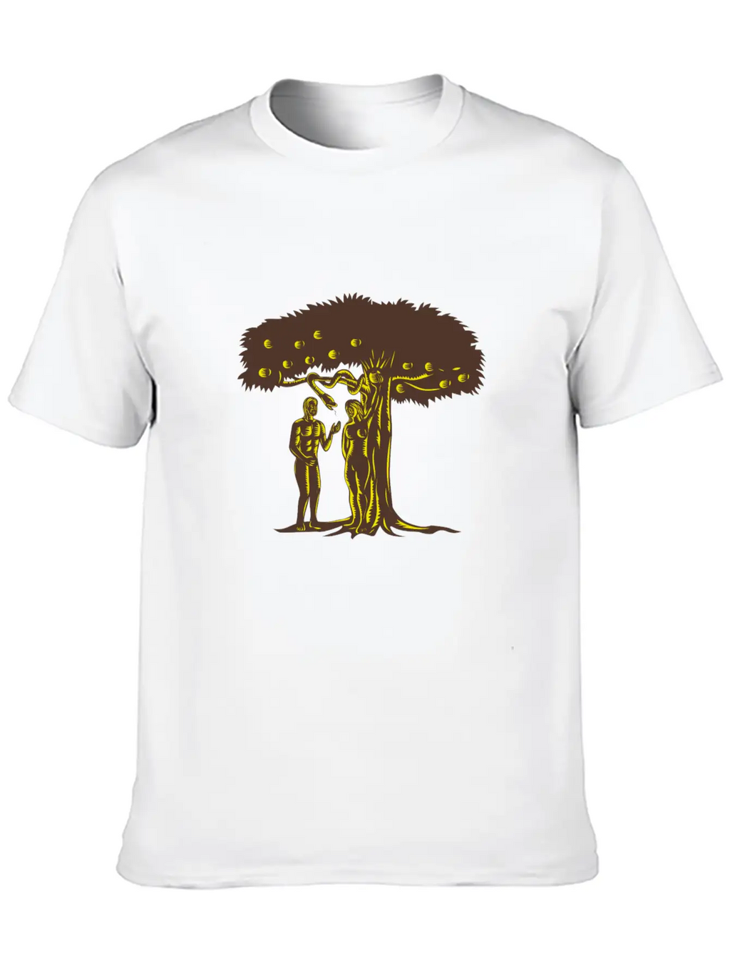 Adam And Eve Apple Comfortable Minimalist Graphic Tee – Summer Style Essential