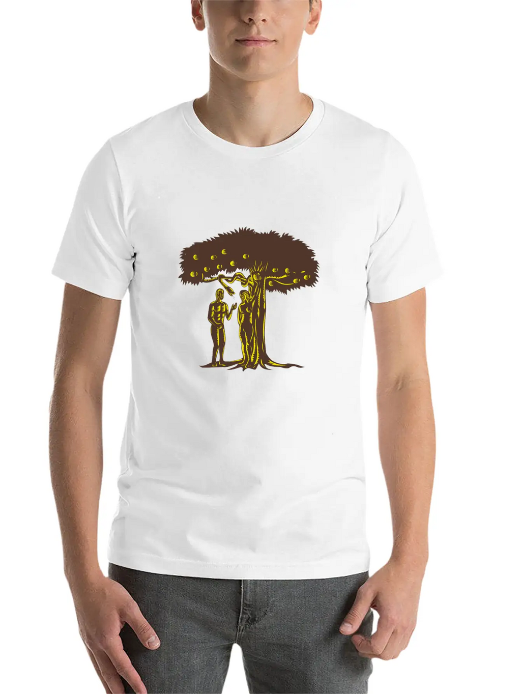 Adam And Eve Apple Comfortable Minimalist Graphic Tee – Summer Style Essential