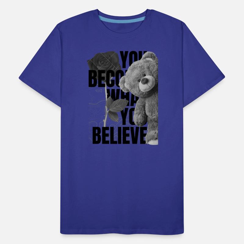 Adorable Teddy Bear with Rose and Forest Scene