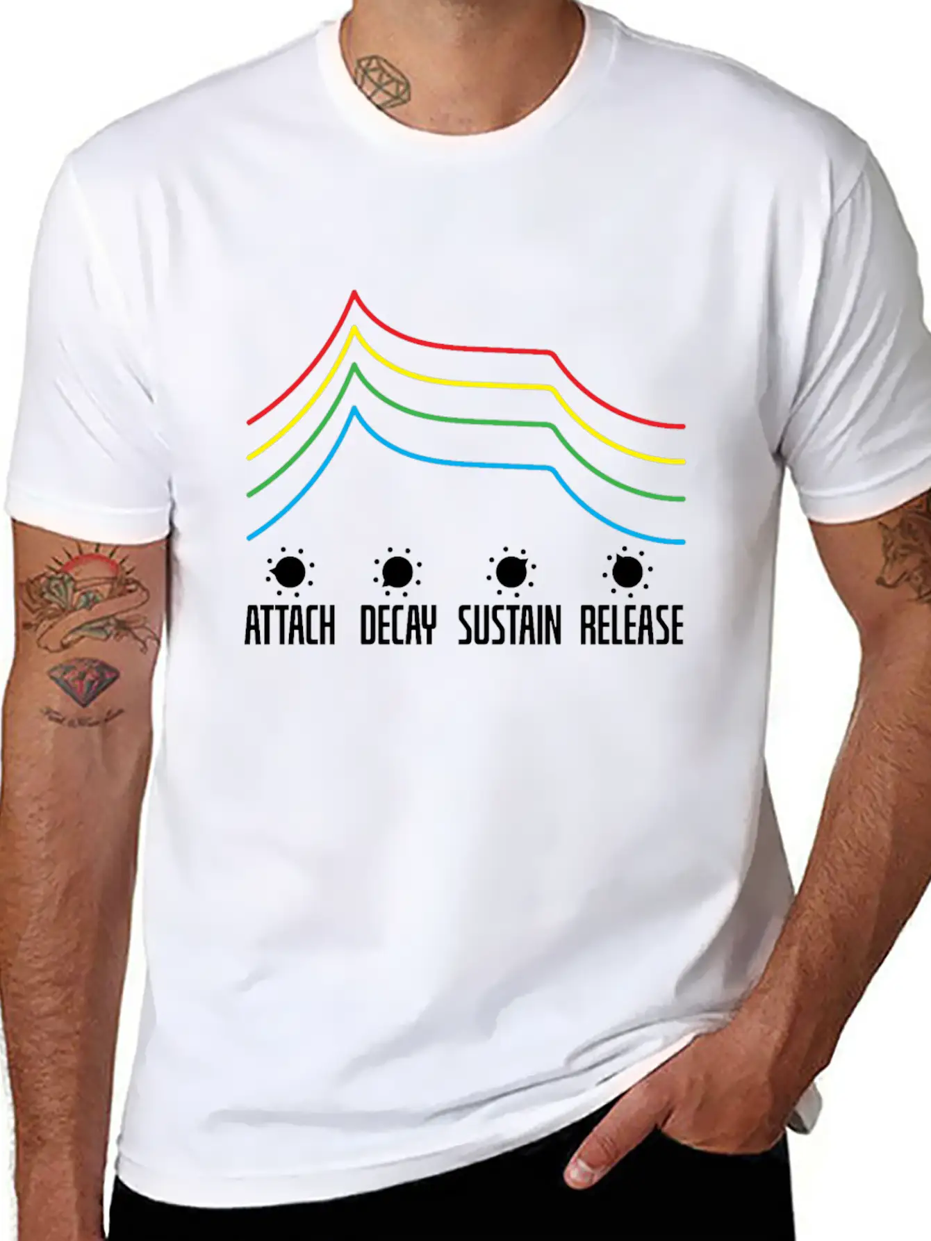 ADSR Modular Life Bass Kick Timeless Short Sleeve Tee – Comfy And Minimalist Design