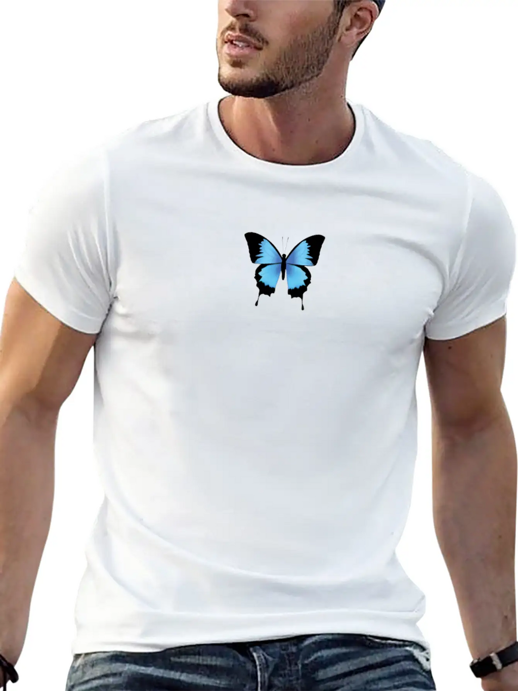 Aesthetic Butterfly Blue - Grunge Soft Grunge Classic Cotton Tee – Unisex Comfort For Any Season