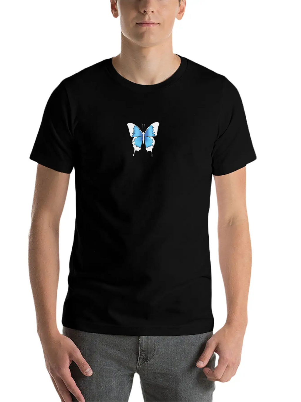 Aesthetic Butterfly Blue - Grunge Soft Grunge Classic Cotton Tee – Unisex Comfort For Any Season