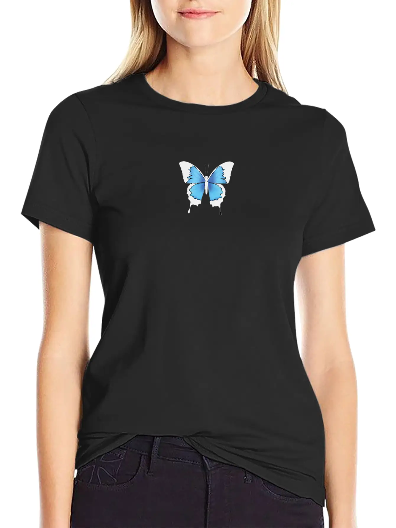 Aesthetic Butterfly Blue - Grunge Soft Grunge Classic Cotton Tee – Unisex Comfort For Any Season