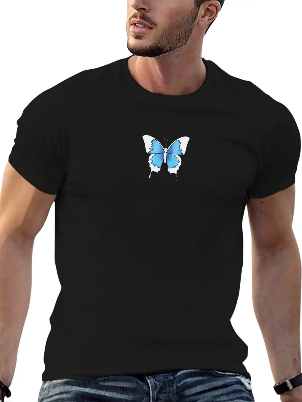 Aesthetic Butterfly Blue - Grunge Soft Grunge Classic Cotton Tee – Unisex Comfort For Any Season
