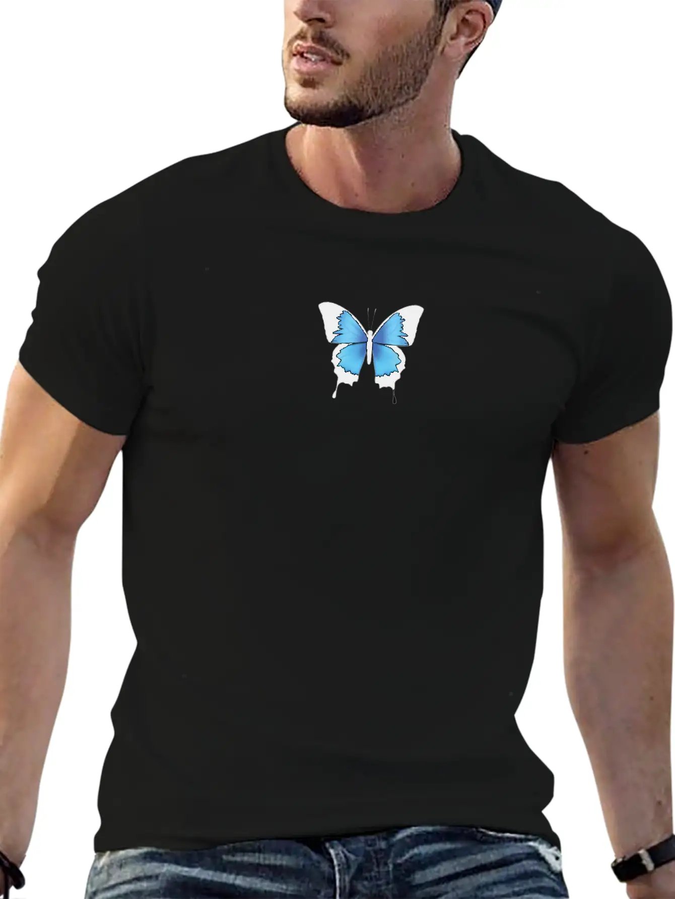 Aesthetic Butterfly Blue - Grunge Soft Grunge Classic Cotton Tee – Unisex Comfort For Any Season