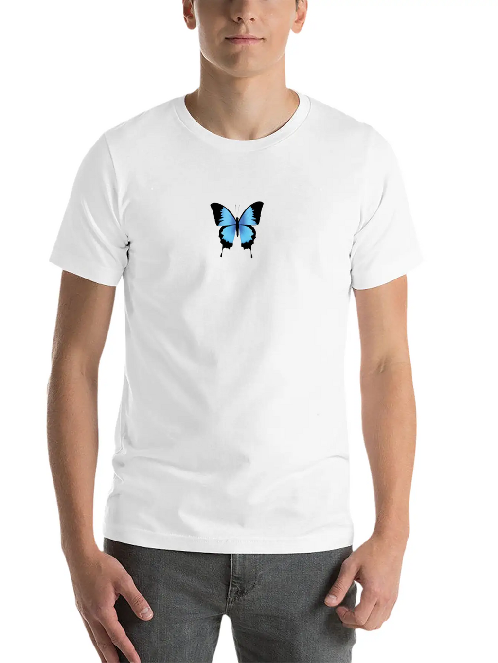Aesthetic Butterfly Blue - Grunge Soft Grunge Classic Cotton Tee – Unisex Comfort For Any Season