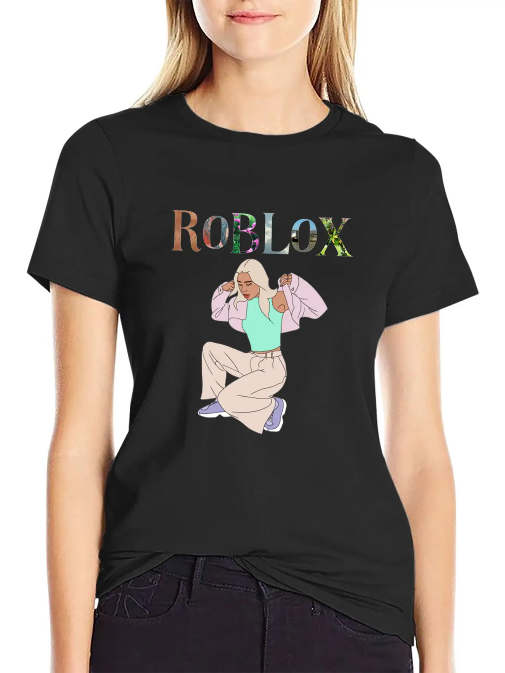 Aesthetic Girl Simple Everyday Graphic Tee – Lightweight Summer Wear